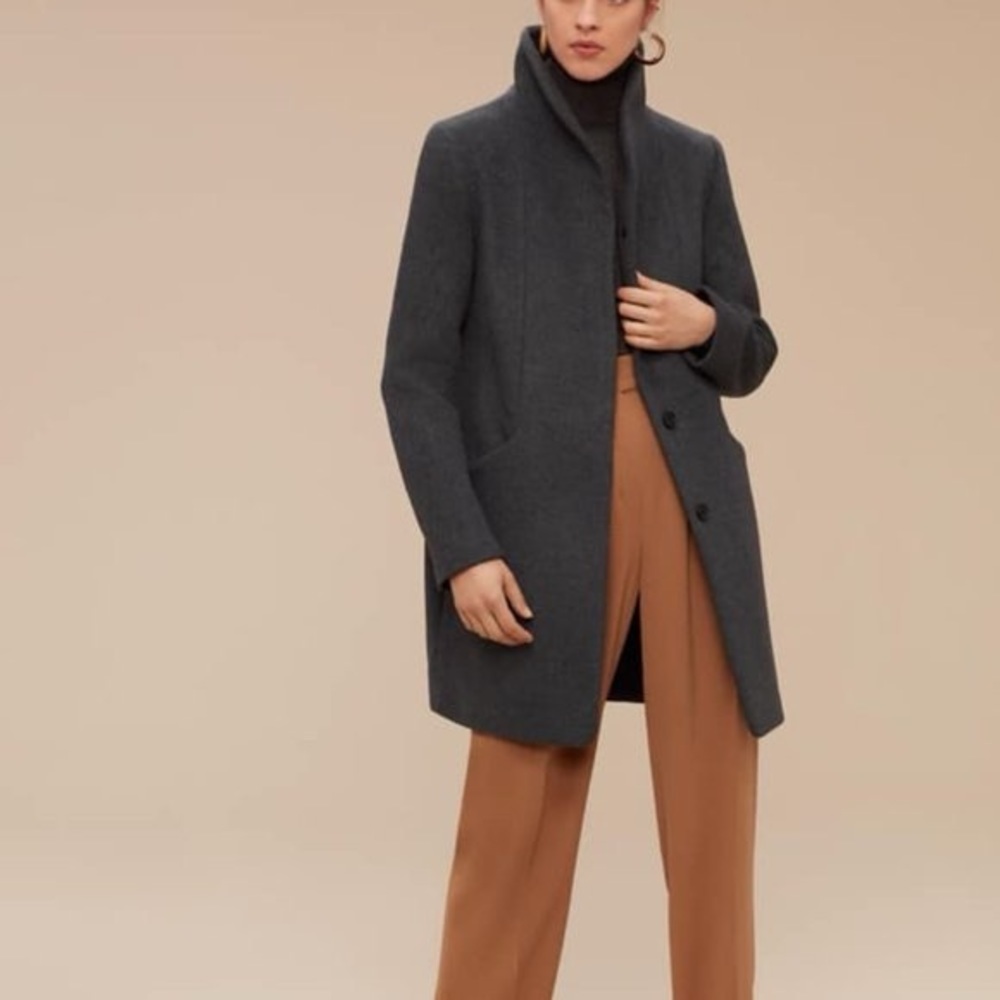 Charcoal Aritzia Wilfred Cocoon wool coat Small